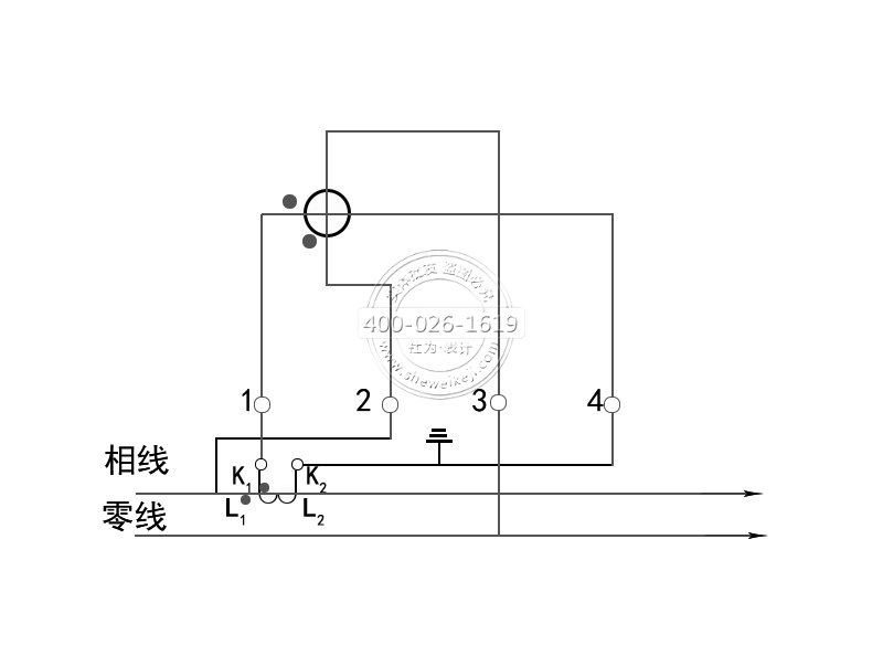 单相电子式电表经电流互感器双进双出接线图