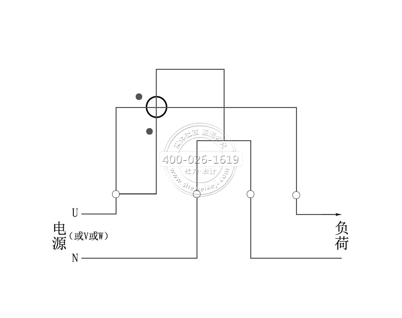 单相电能表二进二出接入式接线图